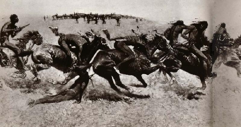 Frederic Remington Indian Warfare oil painting picture